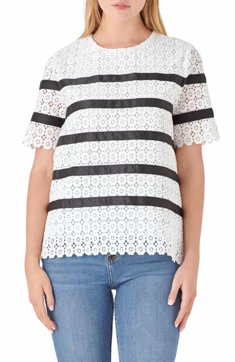 Lace Stripe Top