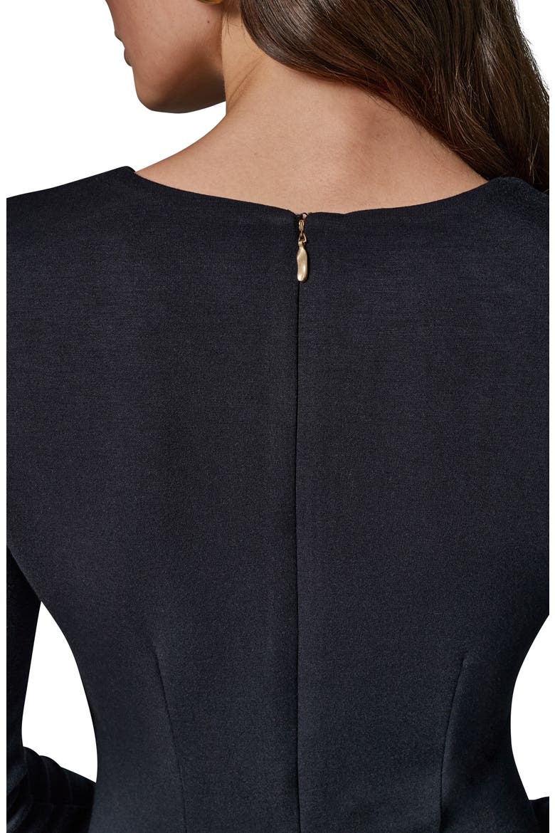 Asymmetric Long Sleeve Body-Con Dress, Alternate, color, BLACK