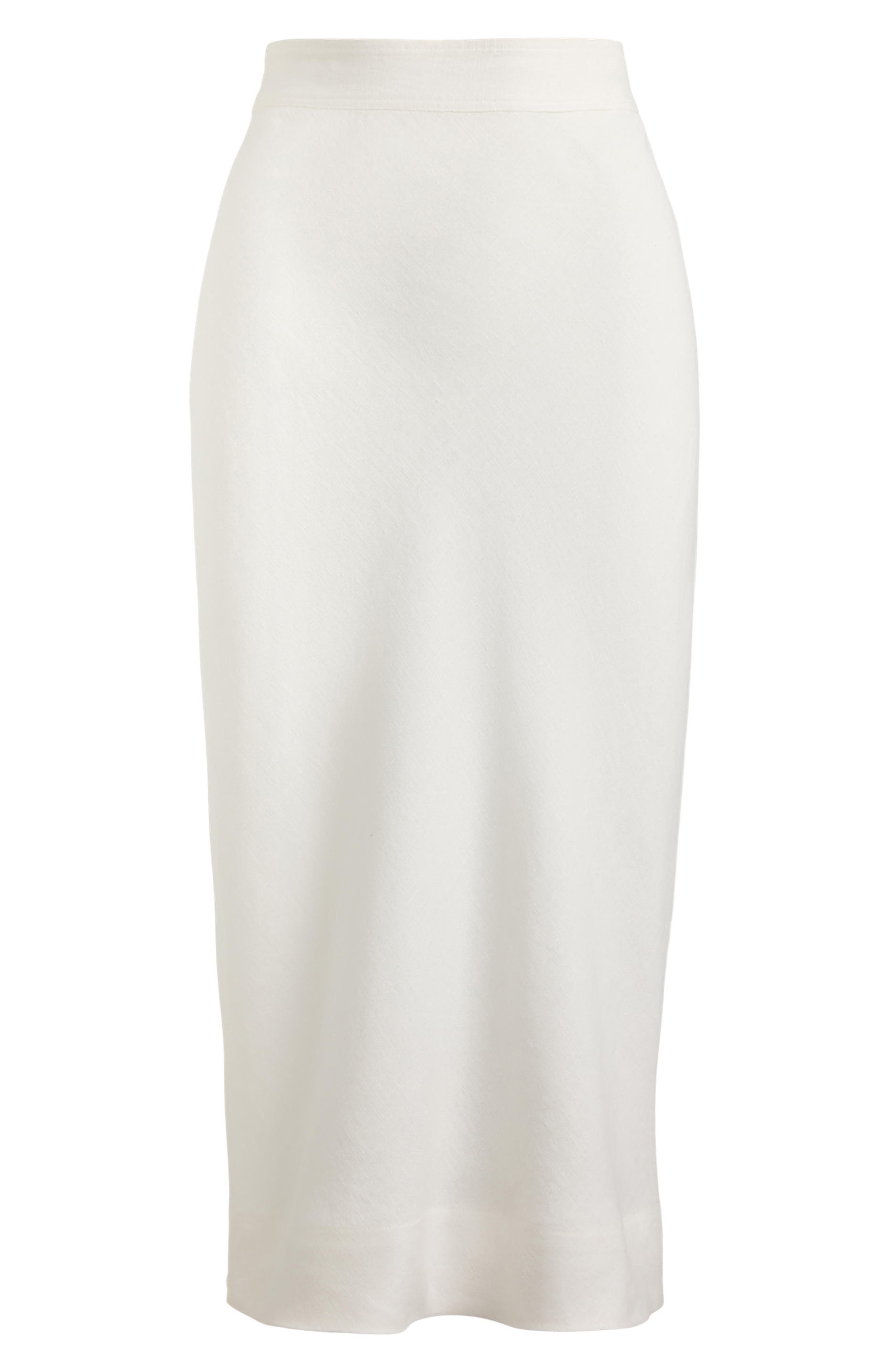 【louren】highwaist pencil skirt /ivory/S Linen Midi Pencil Skirt (Women) | Nordstrom