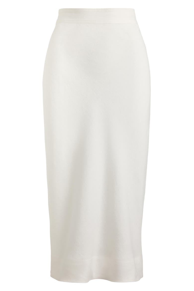 Linen Midi Pencil Skirt, Alternate, color, WHITE