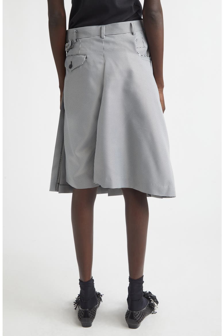 Pleated Asymmetric Houndstooth Check Skort, Alternate, color, BLACK/ WHITE