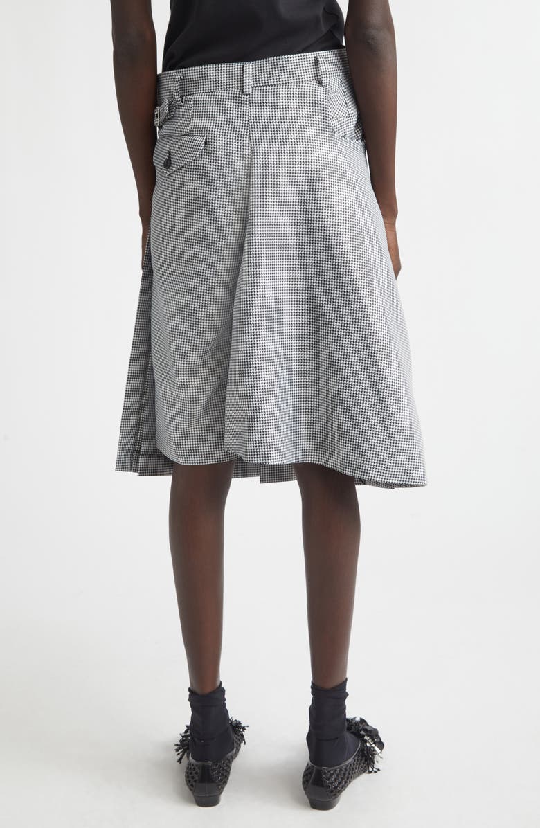 Comme des Garçons Comme des Garçons Pleated Asymmetric Houndstooth Check Skort, Alternate, color, Black/ White