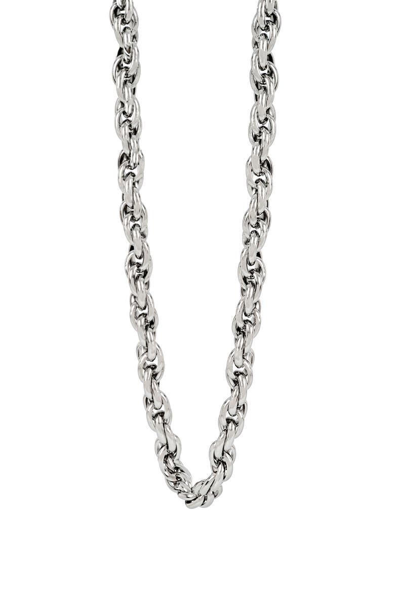 Men's Rope Chain Necklace, Alternate, color, SILVER