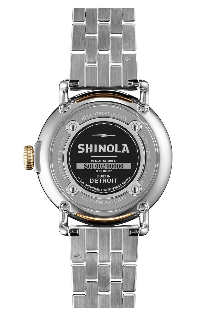 Shinola 'The Runwell' Bracelet Watch, 36mm, Alternate, color, 