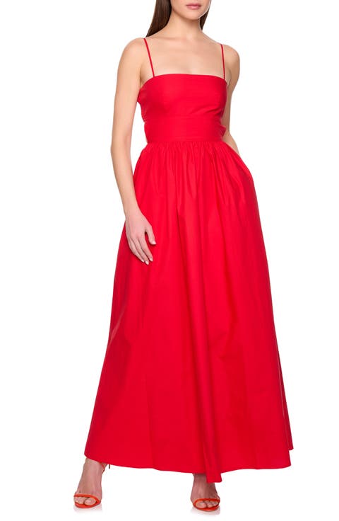 Open Back Cotton Poplin Maxi Dress