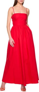 Susana Monaco Open Back Cotton Poplin Maxi Dress