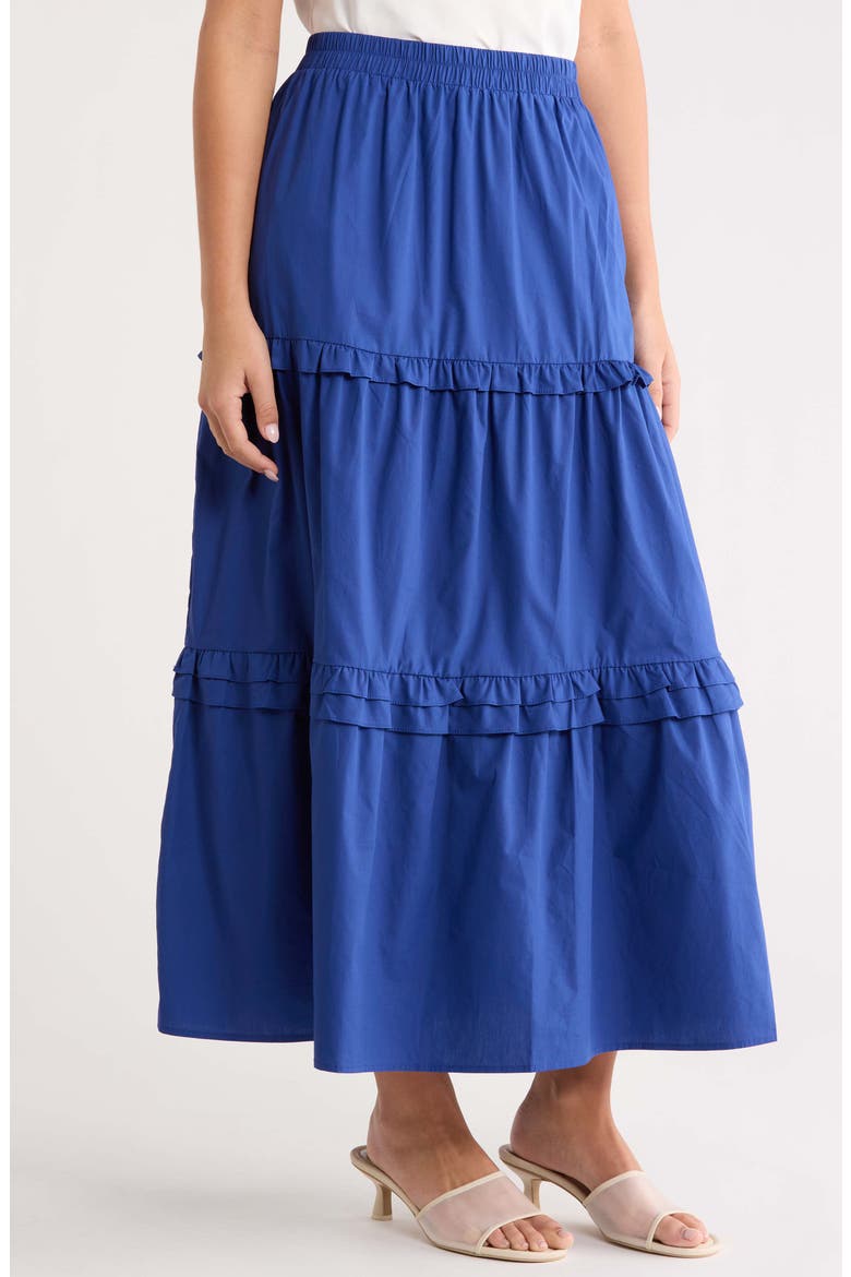 Isabel Ruffle Maxi Skirt, Alternate, color, NAVY