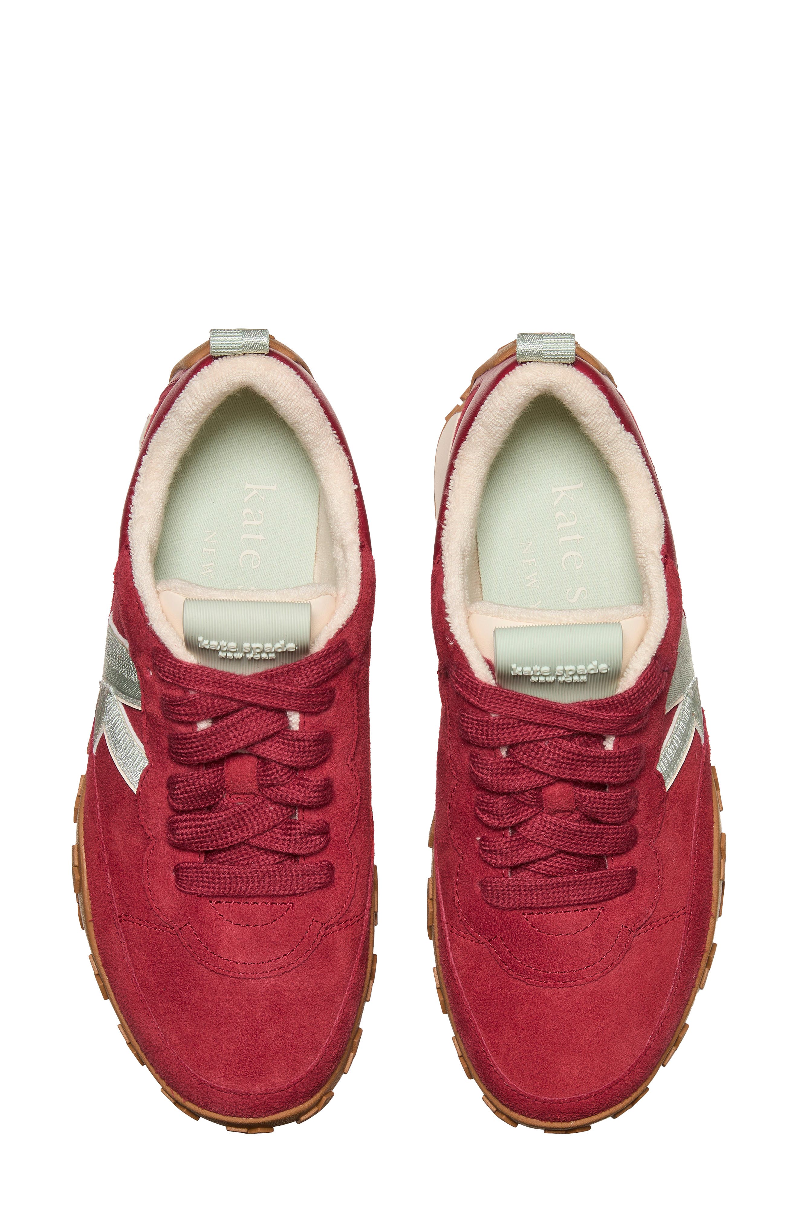 Kate Spade New York k as in kate runner sneaker, Alternate, color, Dark Scarlet