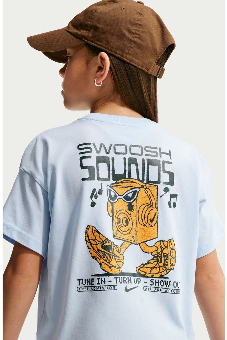 Kids' Max90 Swoosh Sounds Graphic T-Shirt, Alternate, color, HYDROGEN BLUE