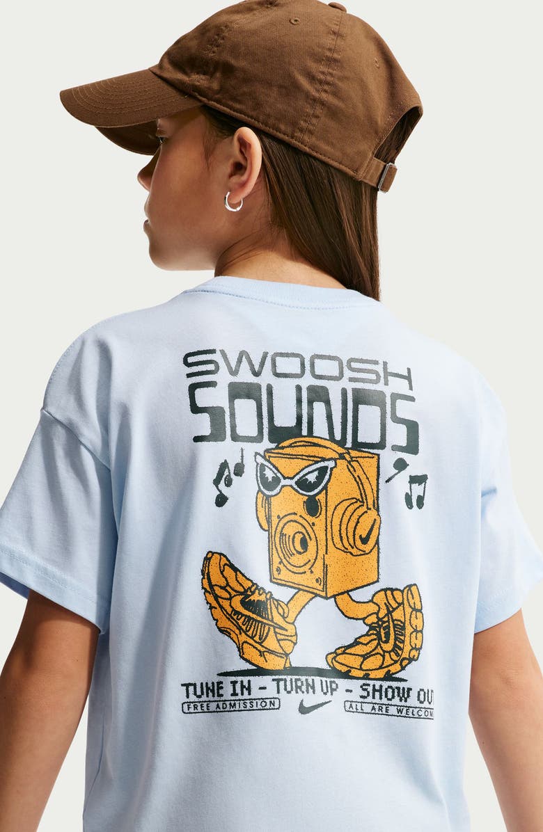 Nike Kids' Max90 Swoosh Sounds Graphic T-Shirt, Alternate, color, Hydrogen Blue