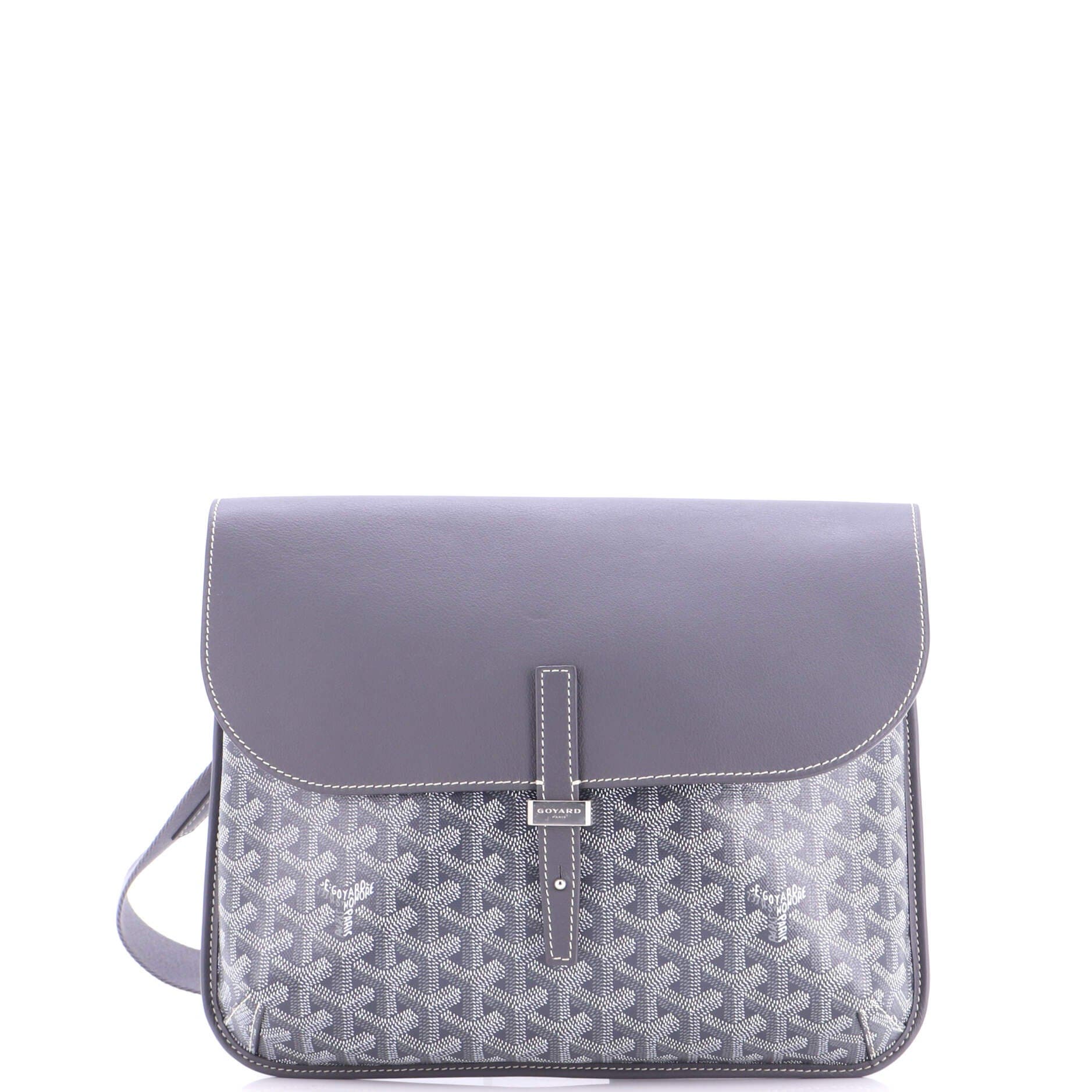 Pre-Owned Goyard Coursier Messenger Bag Coated Canvas and Leather, Main, color, Gray