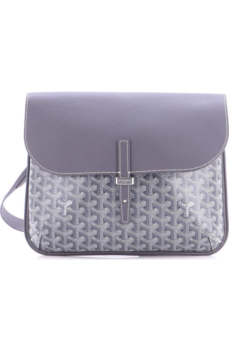 Pre-Owned Goyard Coursier Messenger Bag Coated Canvas and Leather, Main, color, Gray