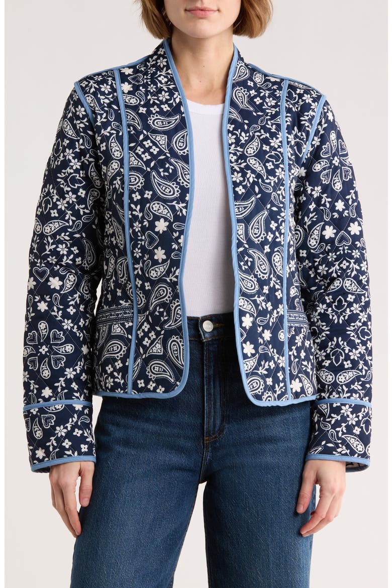 Reversible Quilted Jacket, Main, color, BLUE