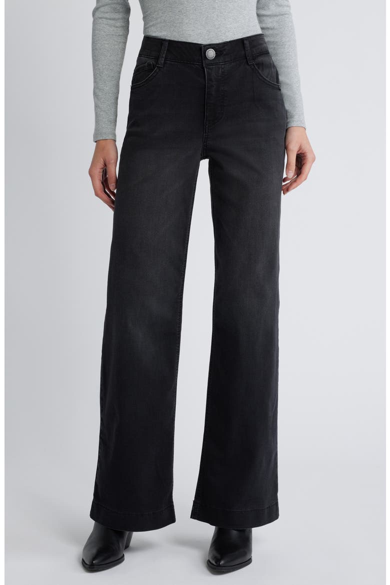 Sam High Waist Wide Leg Jeans, Main, color, WASHED BLACK