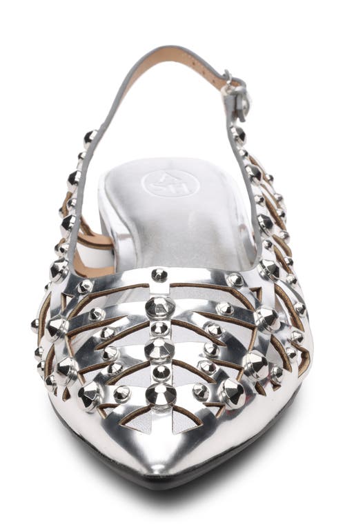 Ash Bazaar Slingback Stud Embellished Sandals In Silver