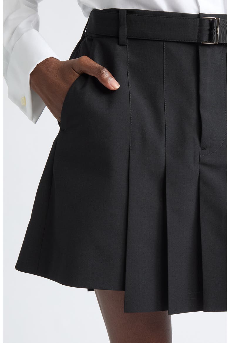 Belting Suiting Skort, Alternate, color, BLACK