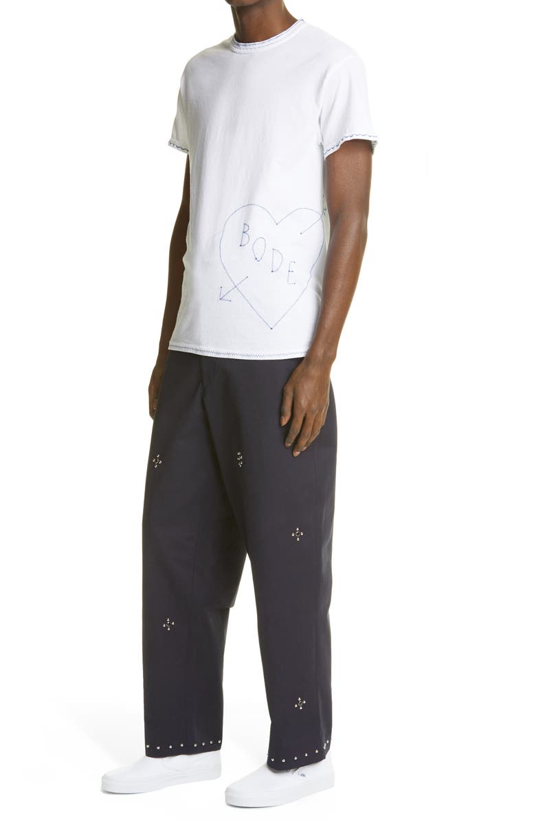 Bode x Marcus Paul Embroidered Sweetheart T-Shirt, Alternate, color, 