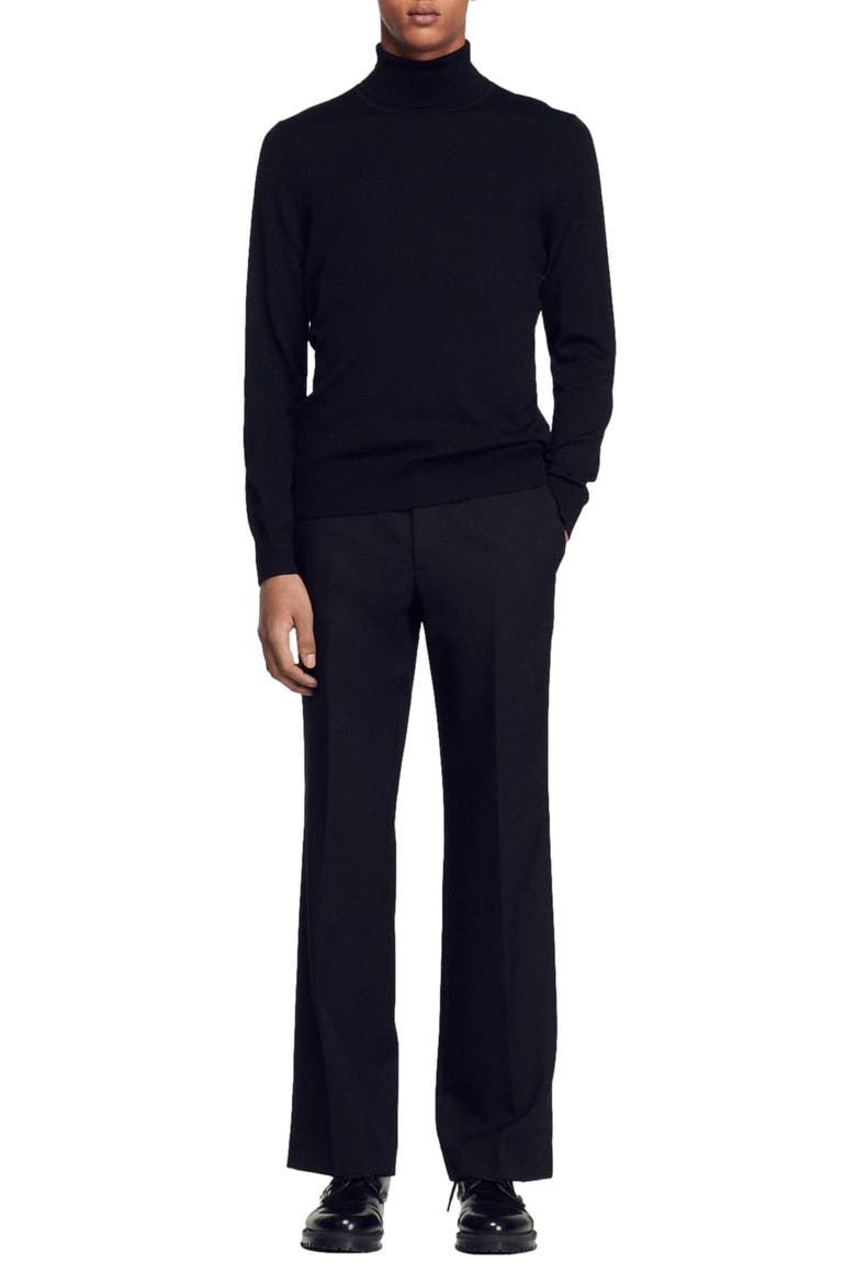 Turtleneck wool sweater, Alternate, color, BLACK