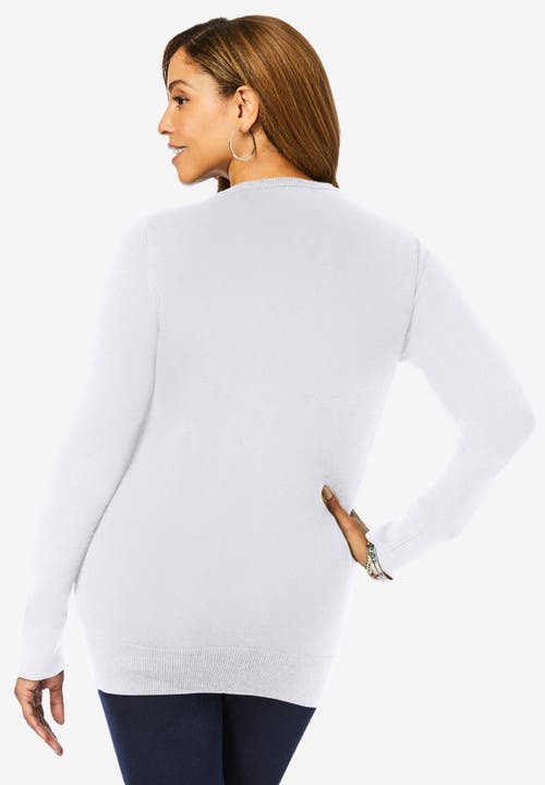 Jessica London Fine Gauge Cardigan In White