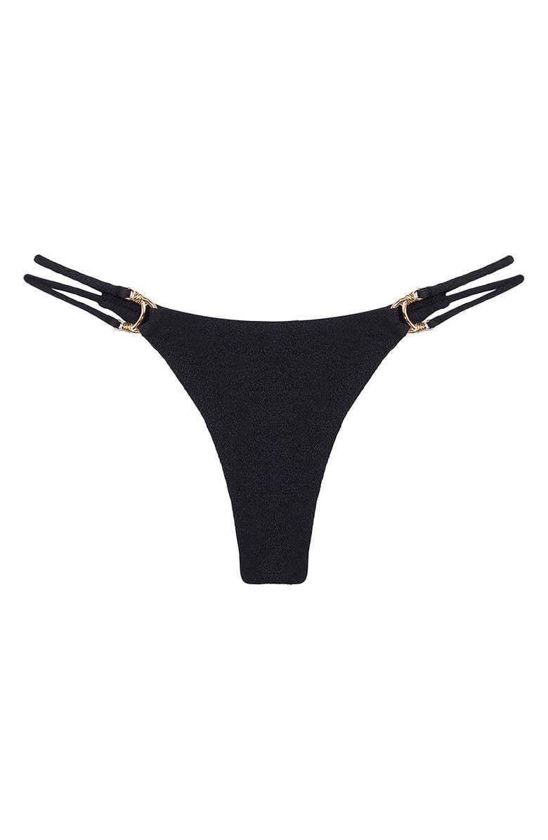 ViX Paula Hermanny Callie Double Strap Bikini Bottoms, Alternate, color, Black