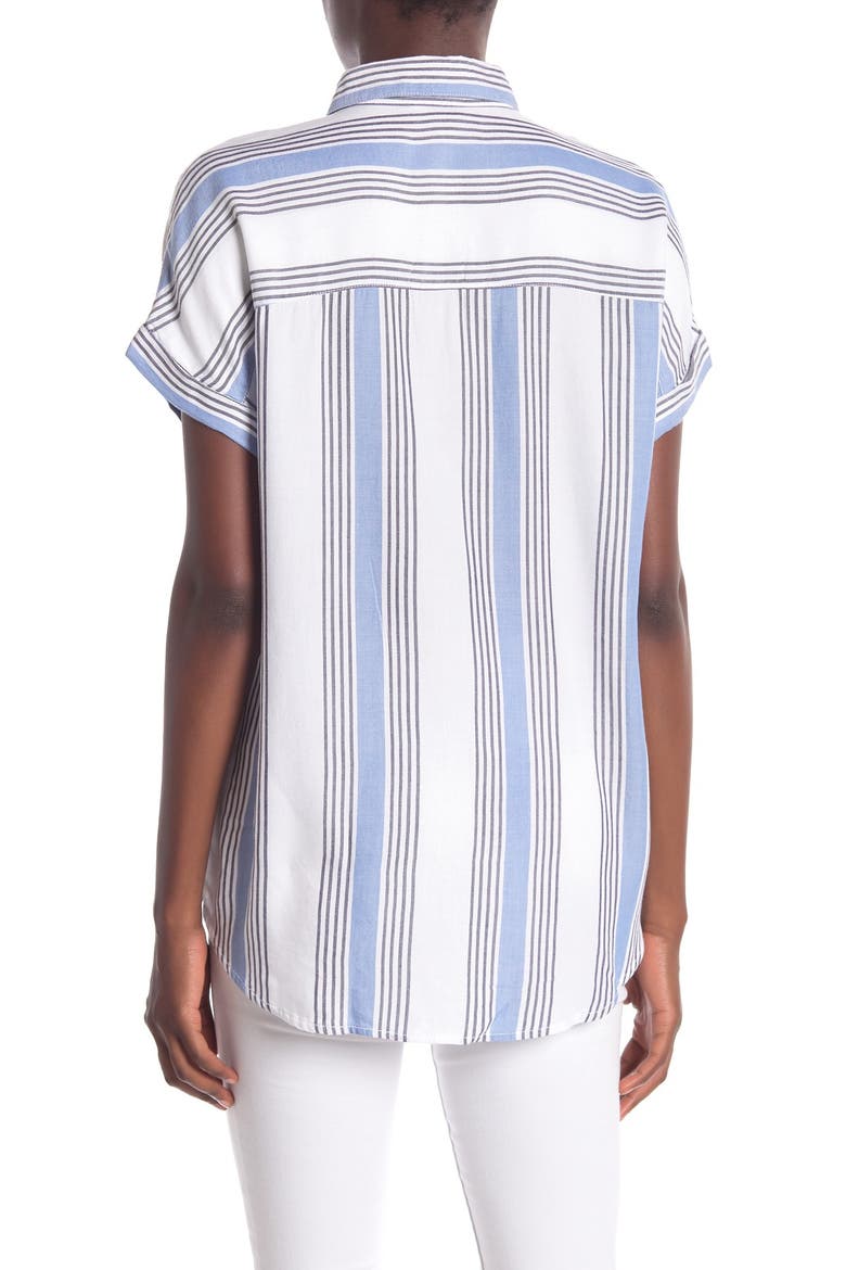 Spencer Striped Short Sleeve Camp Shirt, Alternate, color, SOFT BLUE