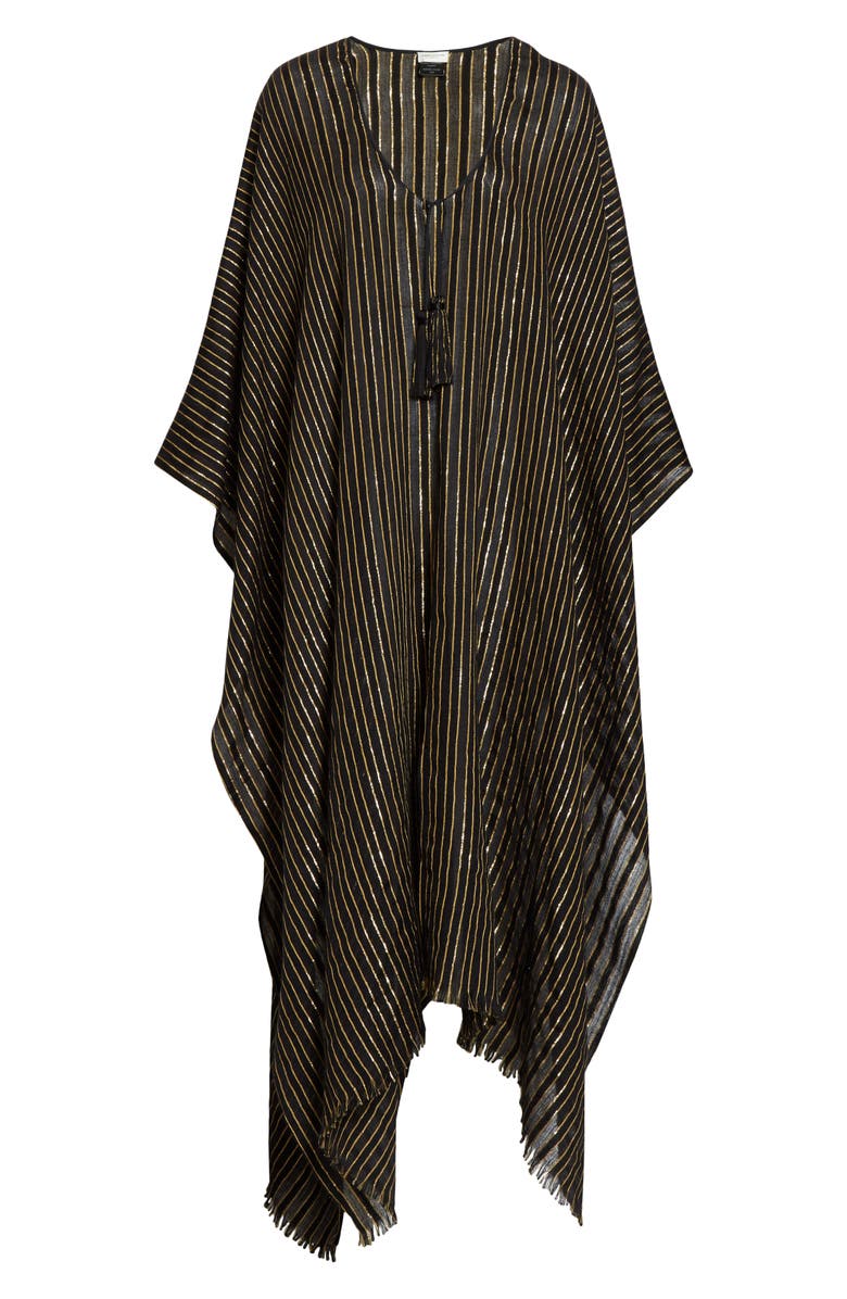 Saint Laurent Metallic Stripe Poncho, Main, color, 