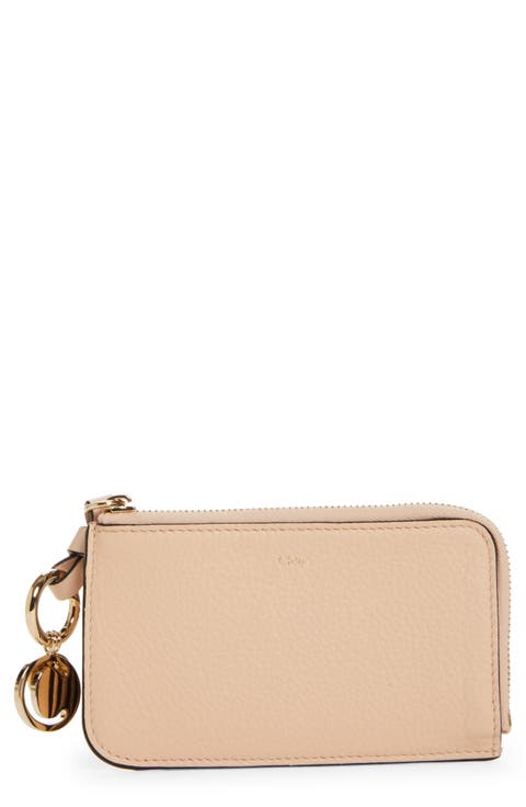 Alphabet Zip Leather Card Holder