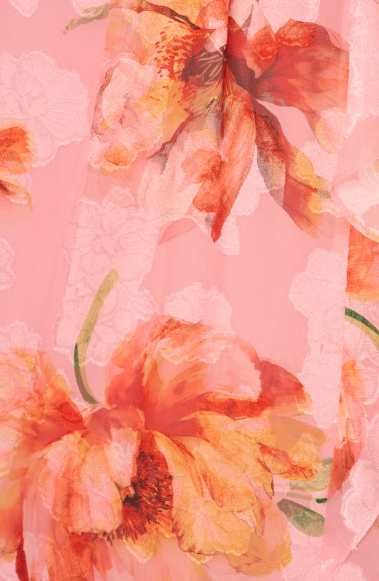 Adrianna Papell Halter Trapeze Gown, Alternate, color, Pink Multi