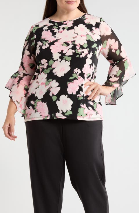 Ruffle Sleeve Top (Plus)