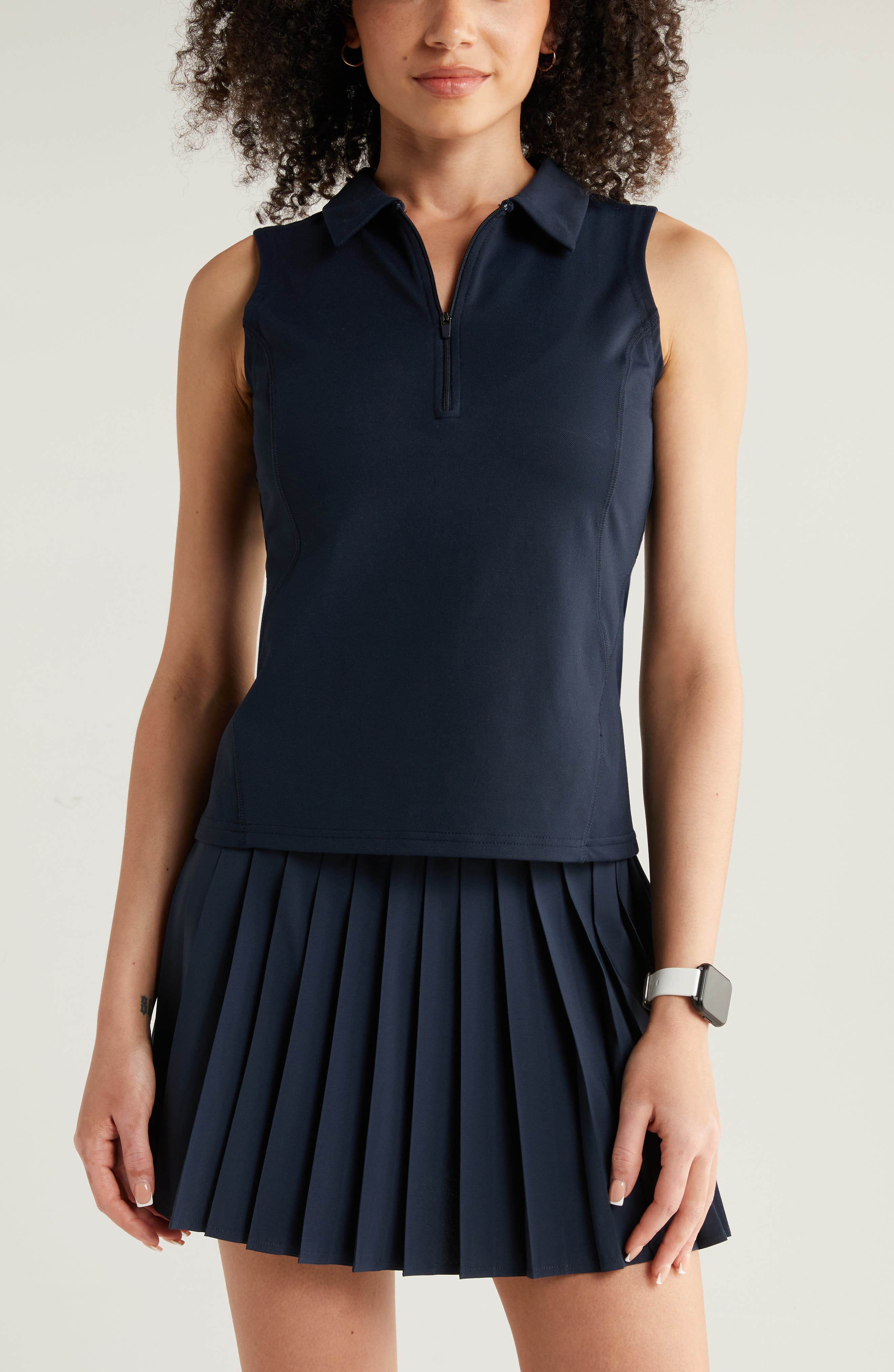 Zella Replay Half Zip Polo Tank