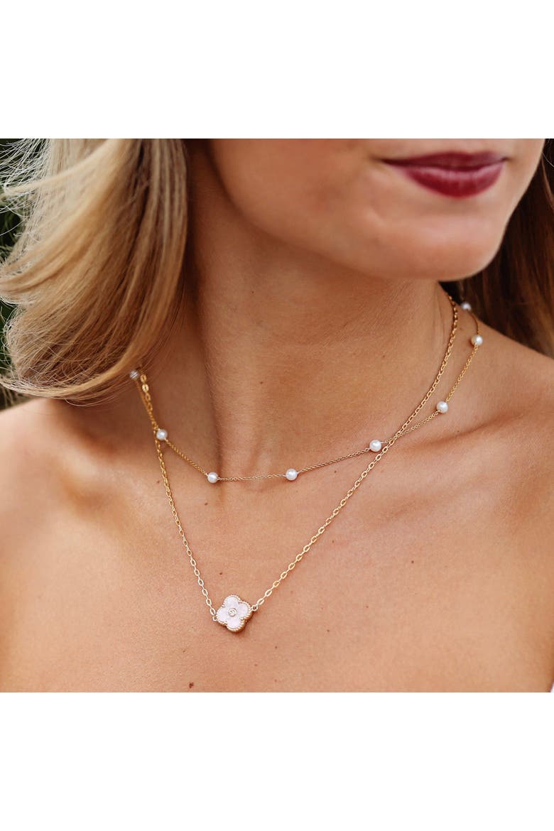 Lo Freshwater Pearl & Gold Chain Necklace, Alternate, color, Gold