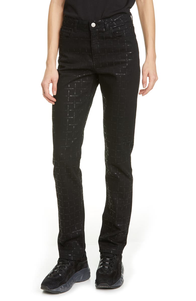 1017 ALYX 9SM Logo Print High Waist Skinny Jeans, Main, color,