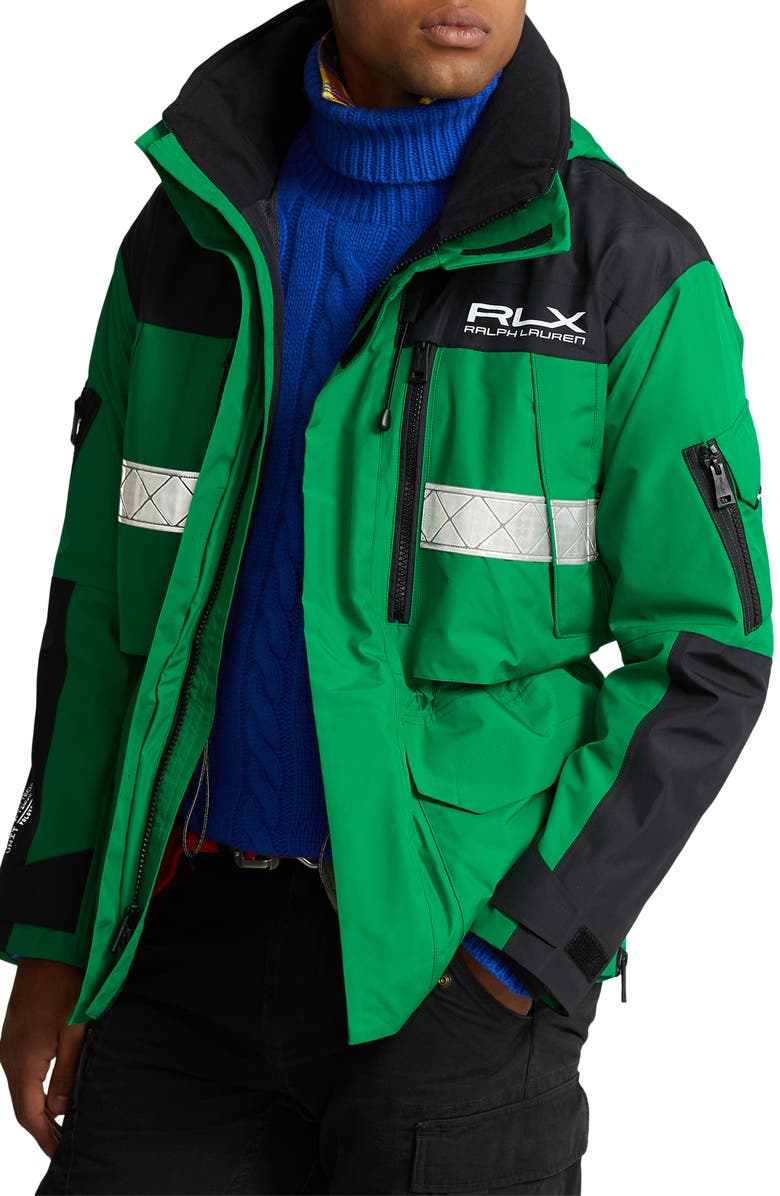 Polo Ralph Lauren Polotech Hooded Cargo Jacket, Main, color, Cruise Green