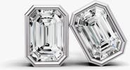 SEREIA OFFICIAL 14K Gold 1 Carat Emerald Bezel Solitaire Studs
