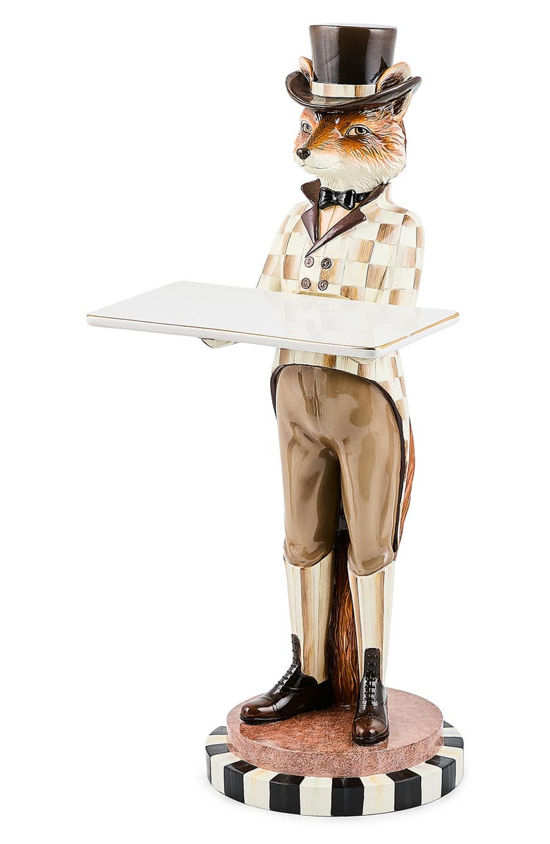 MACKENZIE CHILDS Fritz the Fox Butler Figurine, Main, color, Brown
