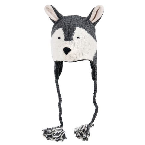 Hand Knit Wolf Hat