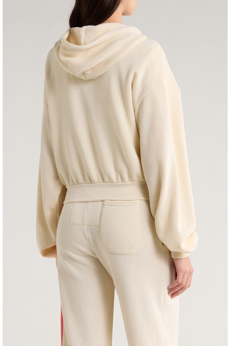5-Stripe Zip Hoodie, Alternate, color, VINTAGE WHITE/ WHITE NEON