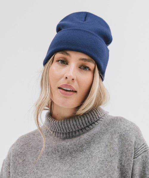 Gigi Pip Shay Soft Knit Beanie In Navy Blue