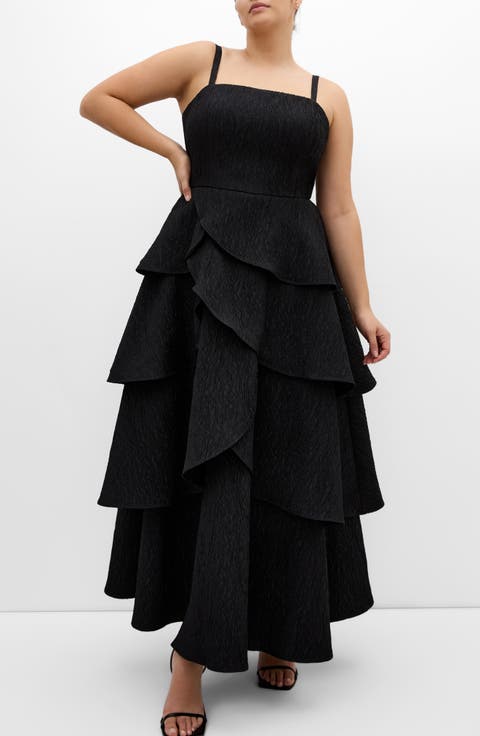 Elizabether Ruffle Sleeveless Maxi Dress (Plus)