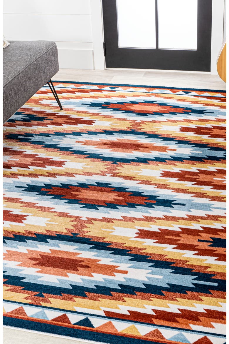 Konya Diamond Kilim Geometric Area Rug, Alternate, color, Yellow/Red/Blue