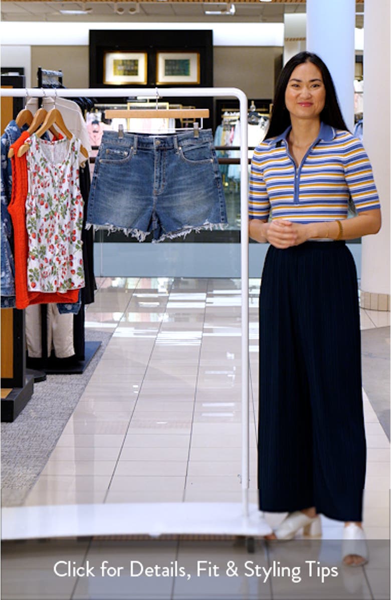 Troublemaker High Waist Cutoff Denim Shorts, sales video thumbnail