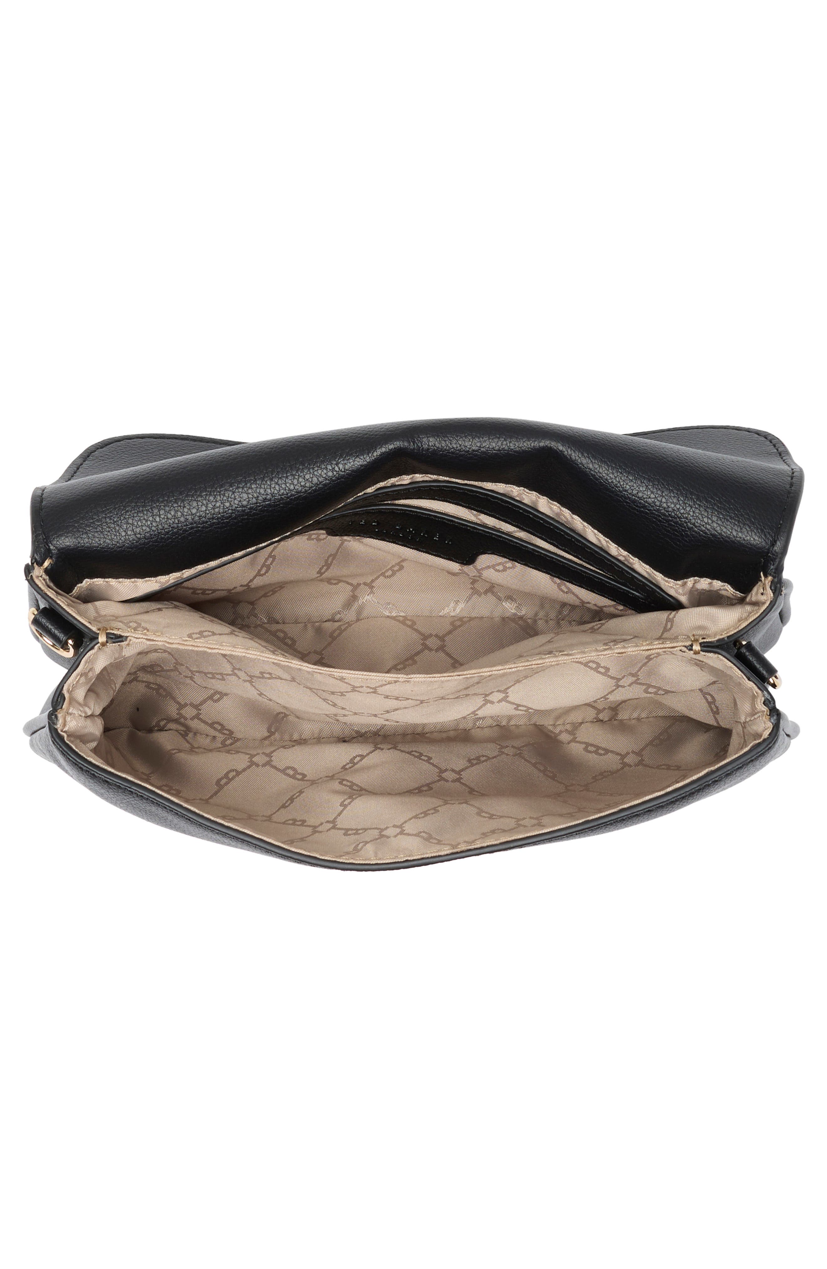 Estelle Faux Leather Baguette Bag, Alternate, color, BLACK