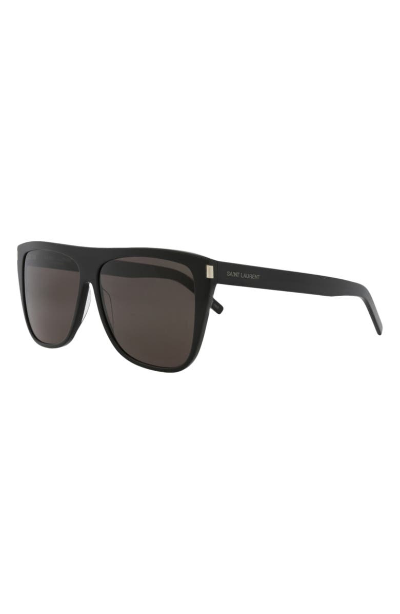 Saint Laurent 59mm Square Sunglasses, Alternate, color, Black Black Grey
