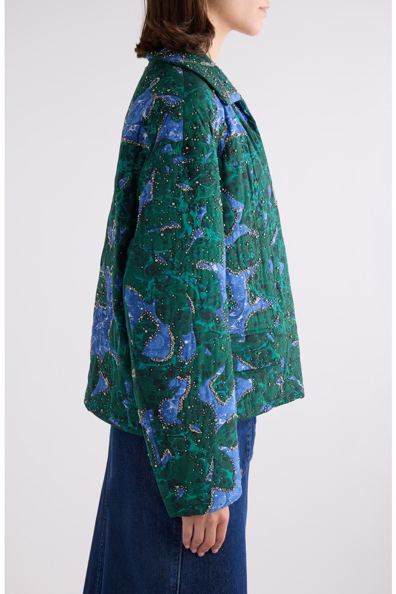 Embellished Open Front Jacket, Alternate, color, MALACHITE