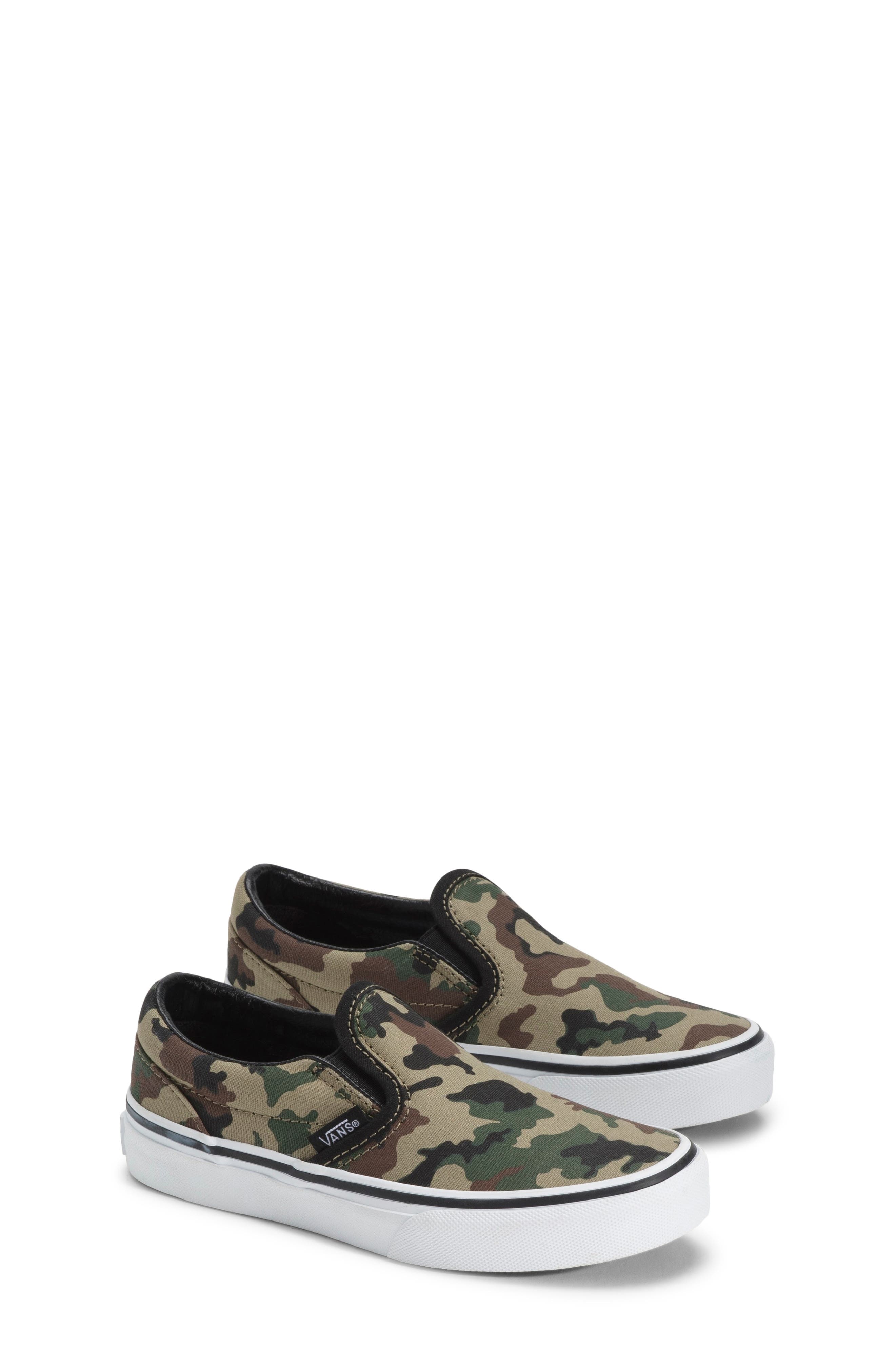 Vans Kids
 Classic Camo Slip-On Sneaker, Main, color, Camo Black/Green