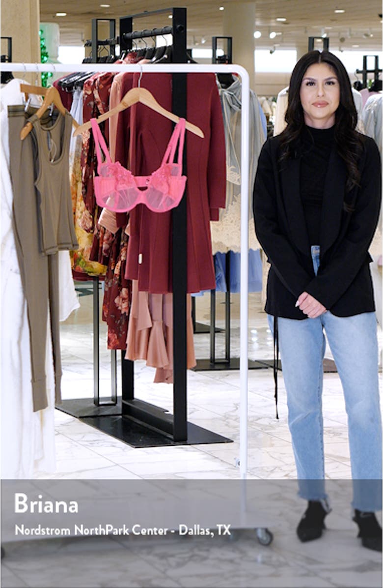 Floral Appliqué Underwire Balconette Bra, sales video thumbnail