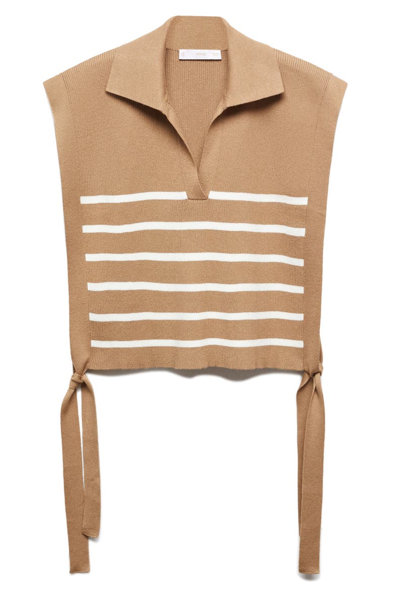 Stripe Tie Hem Vest, Alternate, color, BEIGE