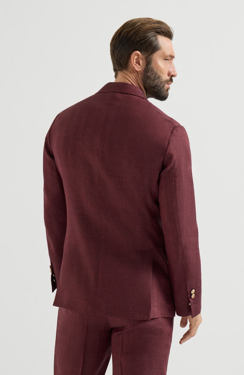 Brunello Cucinelli Blazer with metal buttons, Alternate, color, Cherry