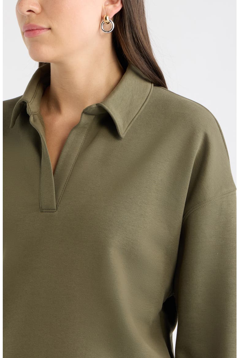 Johnny Collar Sweatshirt, Alternate, color, OLIVE SARMA