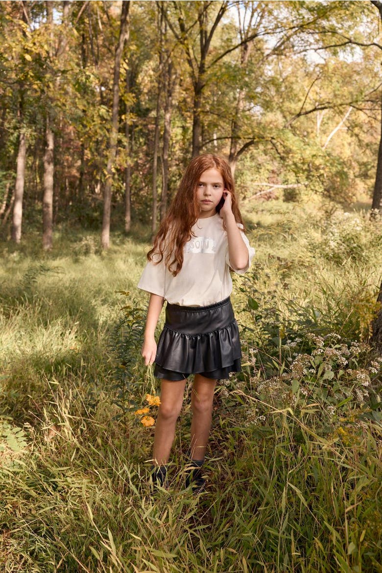 Girls Recycled Polyester Skort, Alternate, color, Black